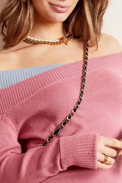 Schulterfreier Pullover Lila S/M h5 Bild5